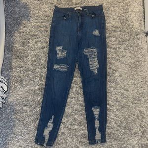 Size 13 Dark denim junior ripped skinny jeans